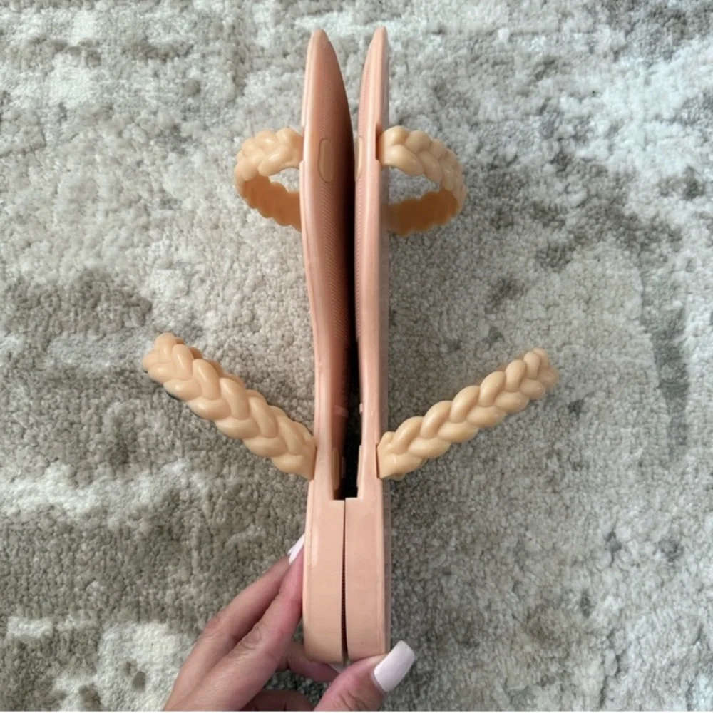 Stuart Weitzman Nude Braided Sandals - Picture 2 of 4
